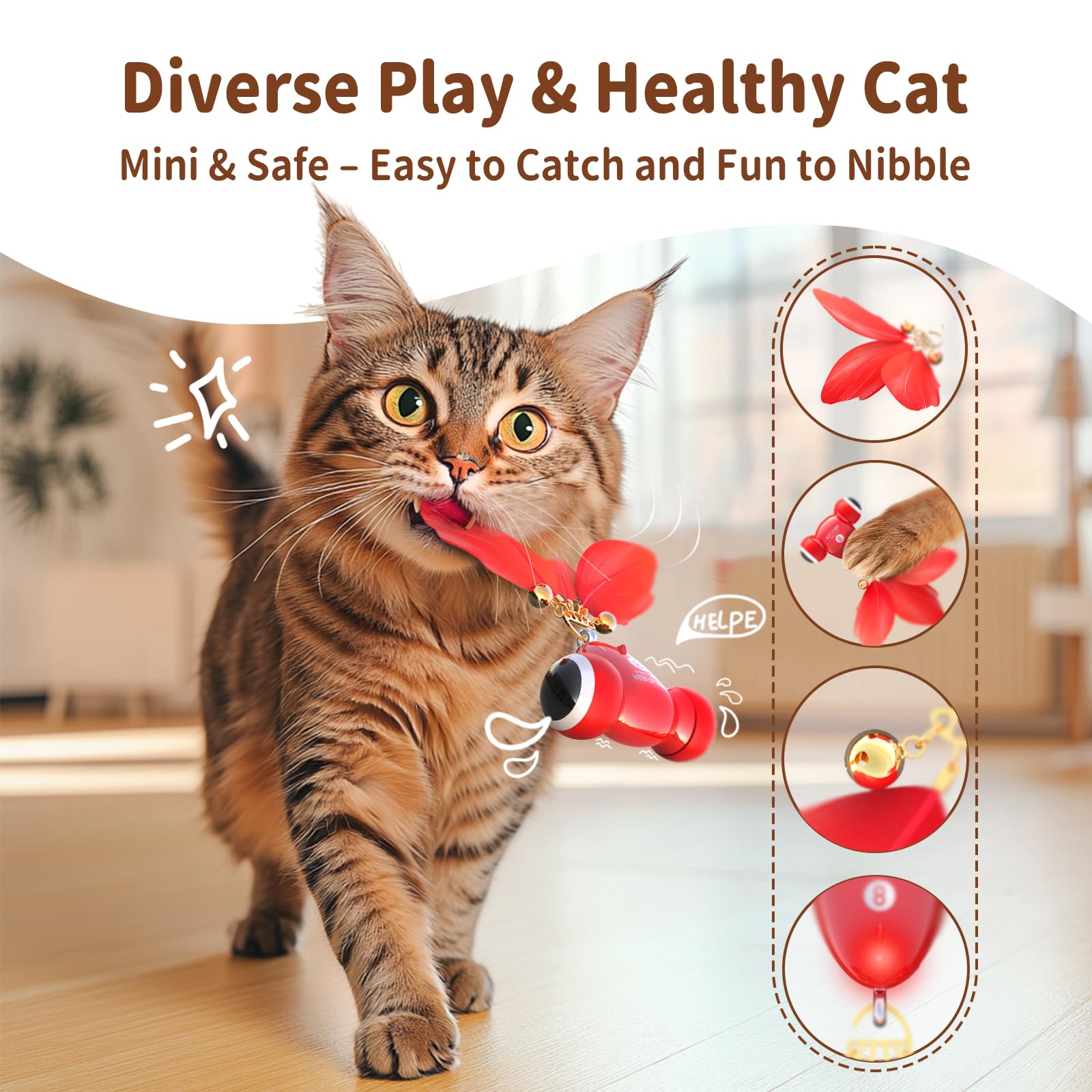 MayMaw KiTiFISH compact-pawing encourages gentle batting and interactive learning.