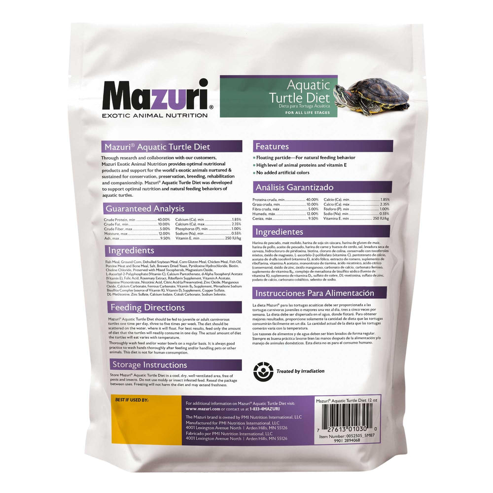 Mazuri en bolsa de 12 onzas, envase práctico para almacenamiento