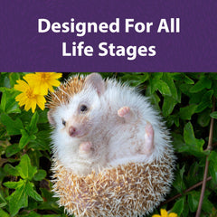 Mazuri hedgehog growth nutrition image highlighting vitamins E and fatty acids for development