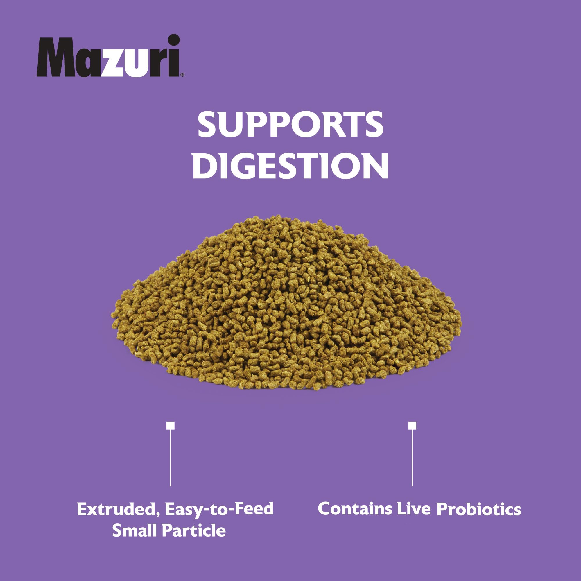 Mazuri Herbivorous Reptile Diet extrusion image emphasizes small particle feed