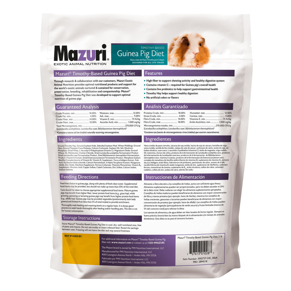Mazuri Timothy-Based Guinea Pig Food pellets closeup reveals texture that supports chewing.