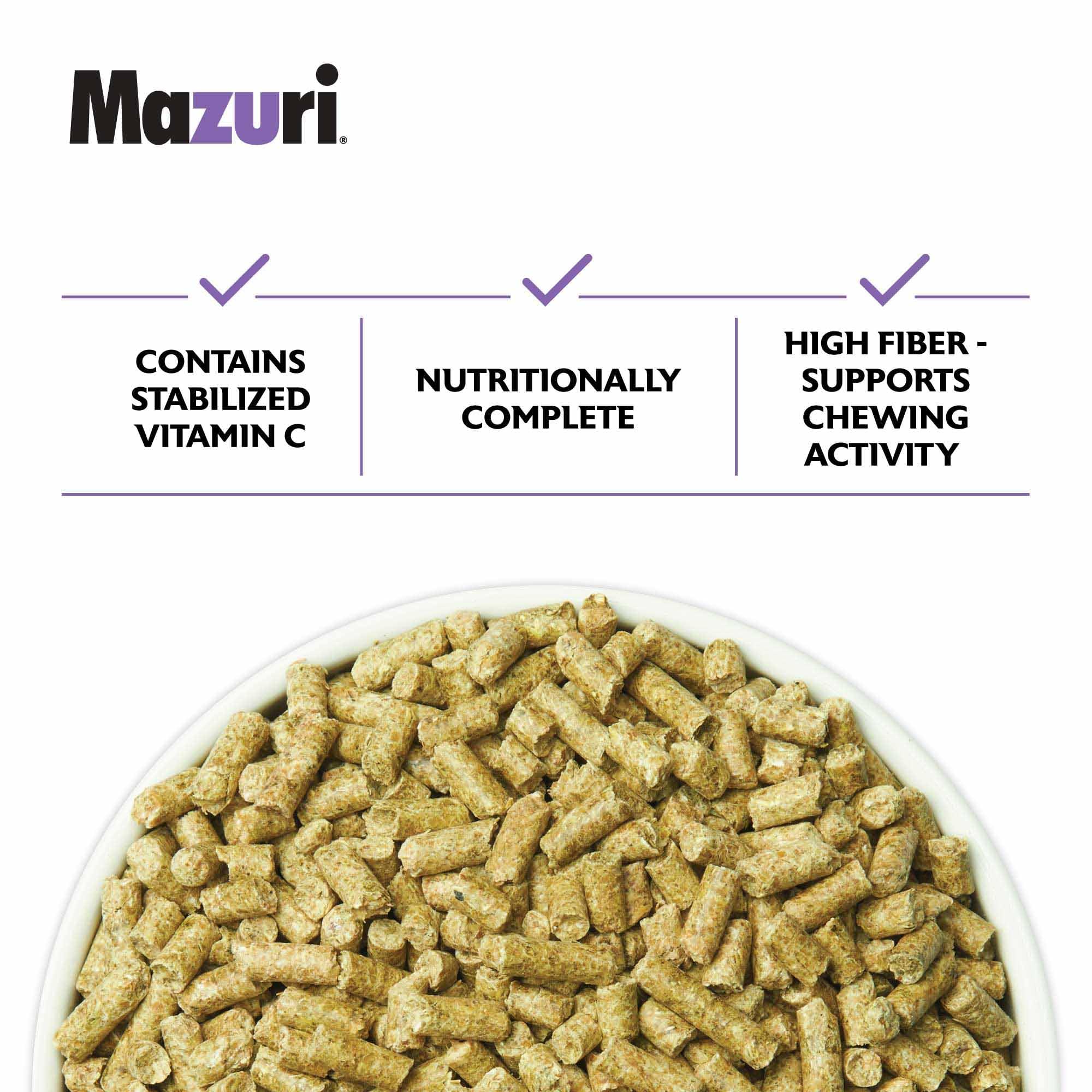 Mazuri Timothy-Based Guinea Pig Food serving bowl demonstrates easy daily feeding.