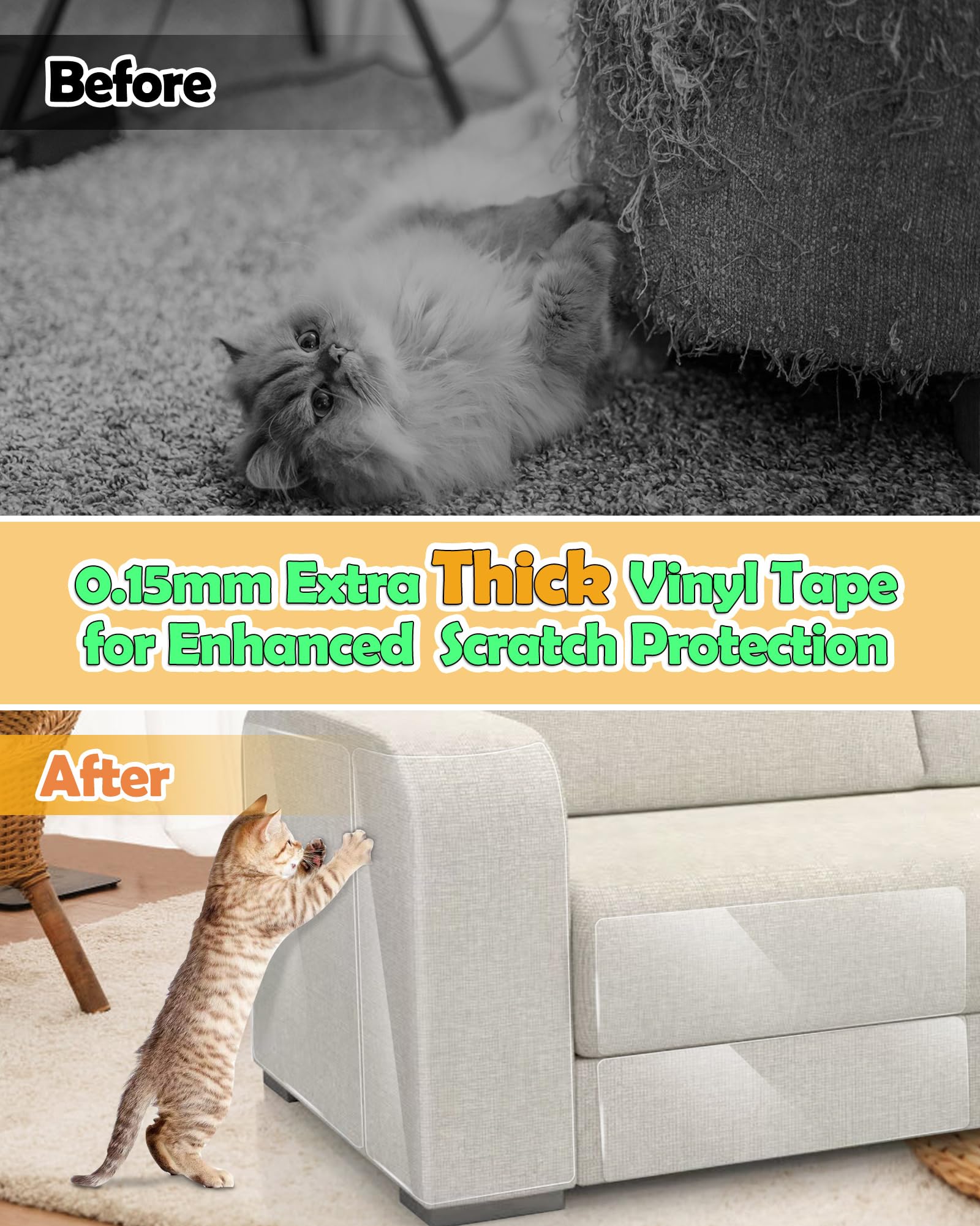 Mazzen Cat Scratch Couch Protector on armrest with pins for extra security.