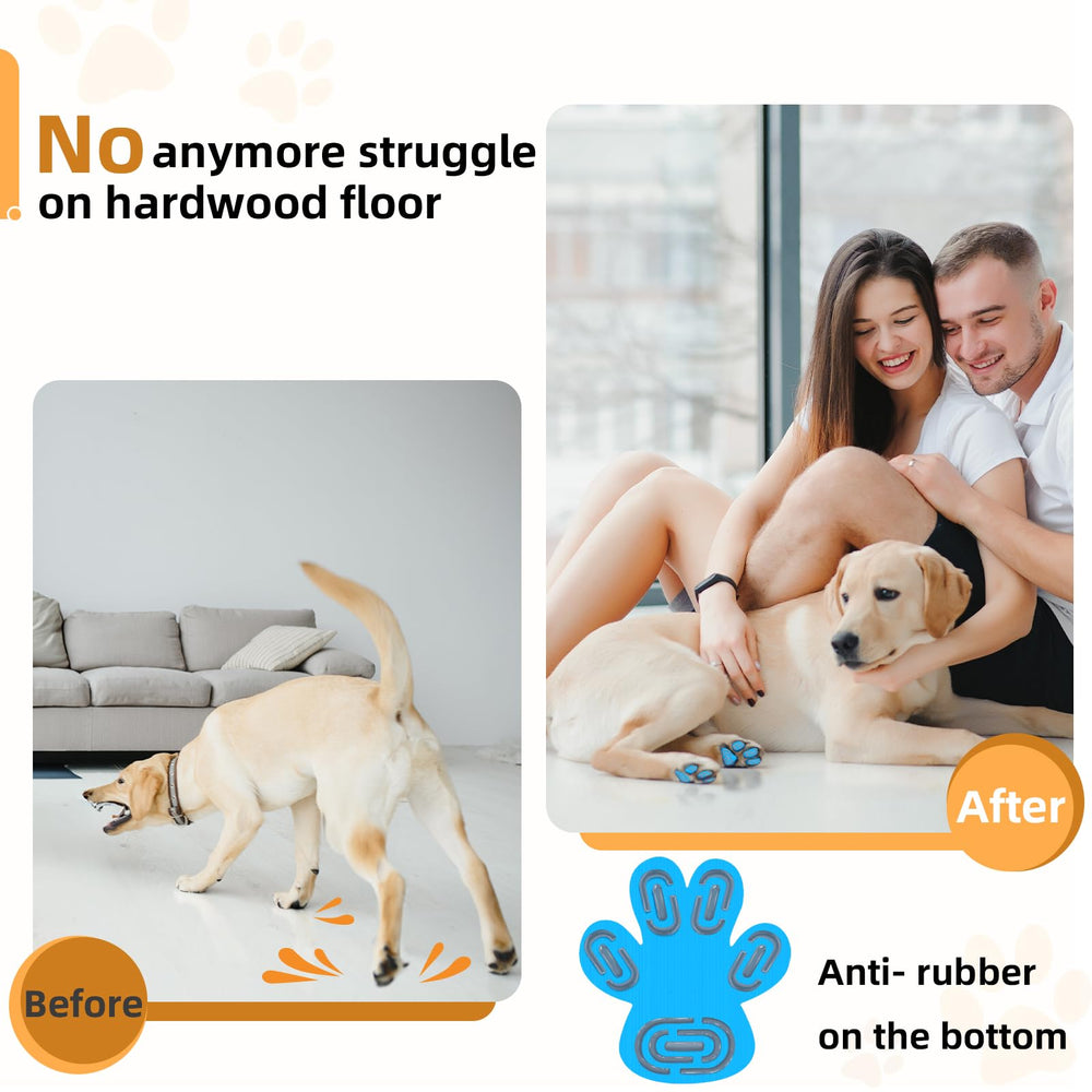 MBTWZ paw pad applied to senior dog's paw for safer indoor steps