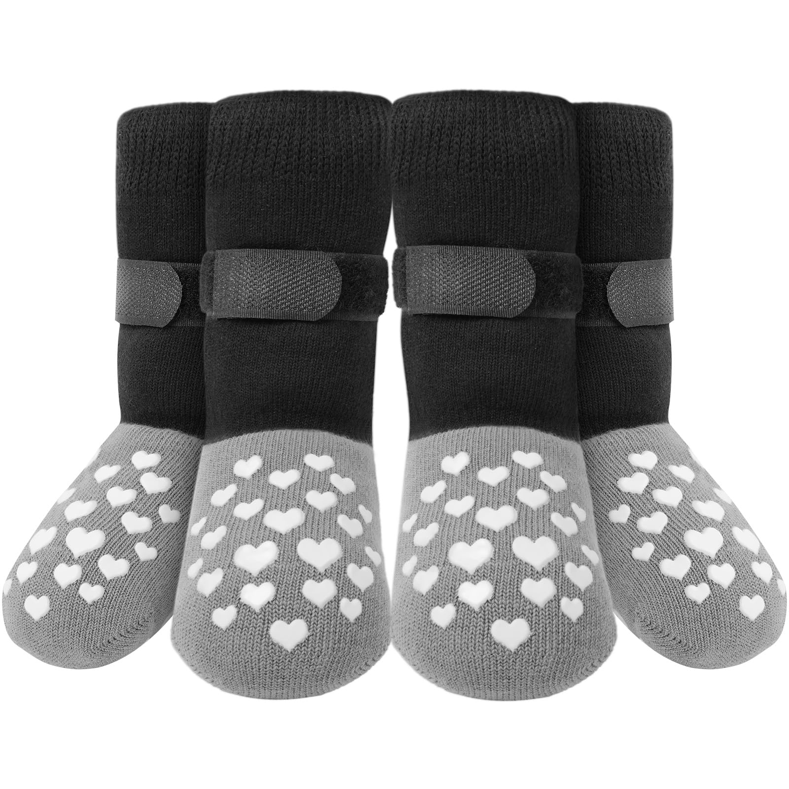 MBTWZ non-slip dog socks with paw grip on hardwood floors for seniors.