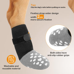 MBTWZ paw protectors keep paws warm during winter outdoor strolls.