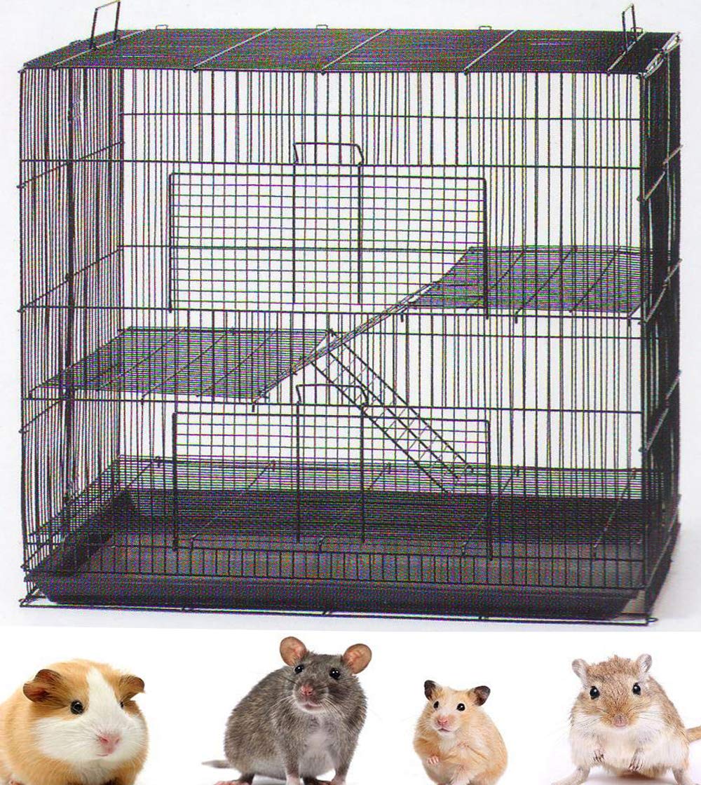 Mcage 3-Level Portable Cage offers spacious multi-level space for small pets on the move.