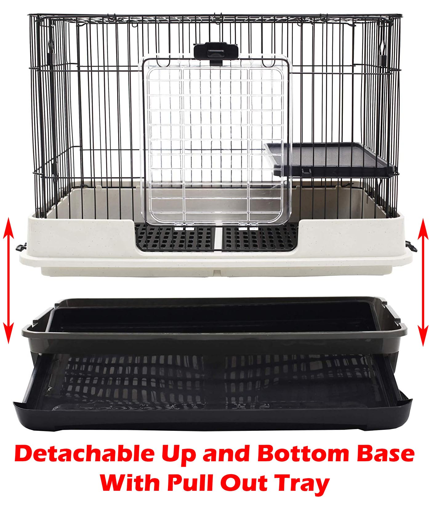 Mcage Deluxe Hutch large doors offer quick access for feeding and inspection.