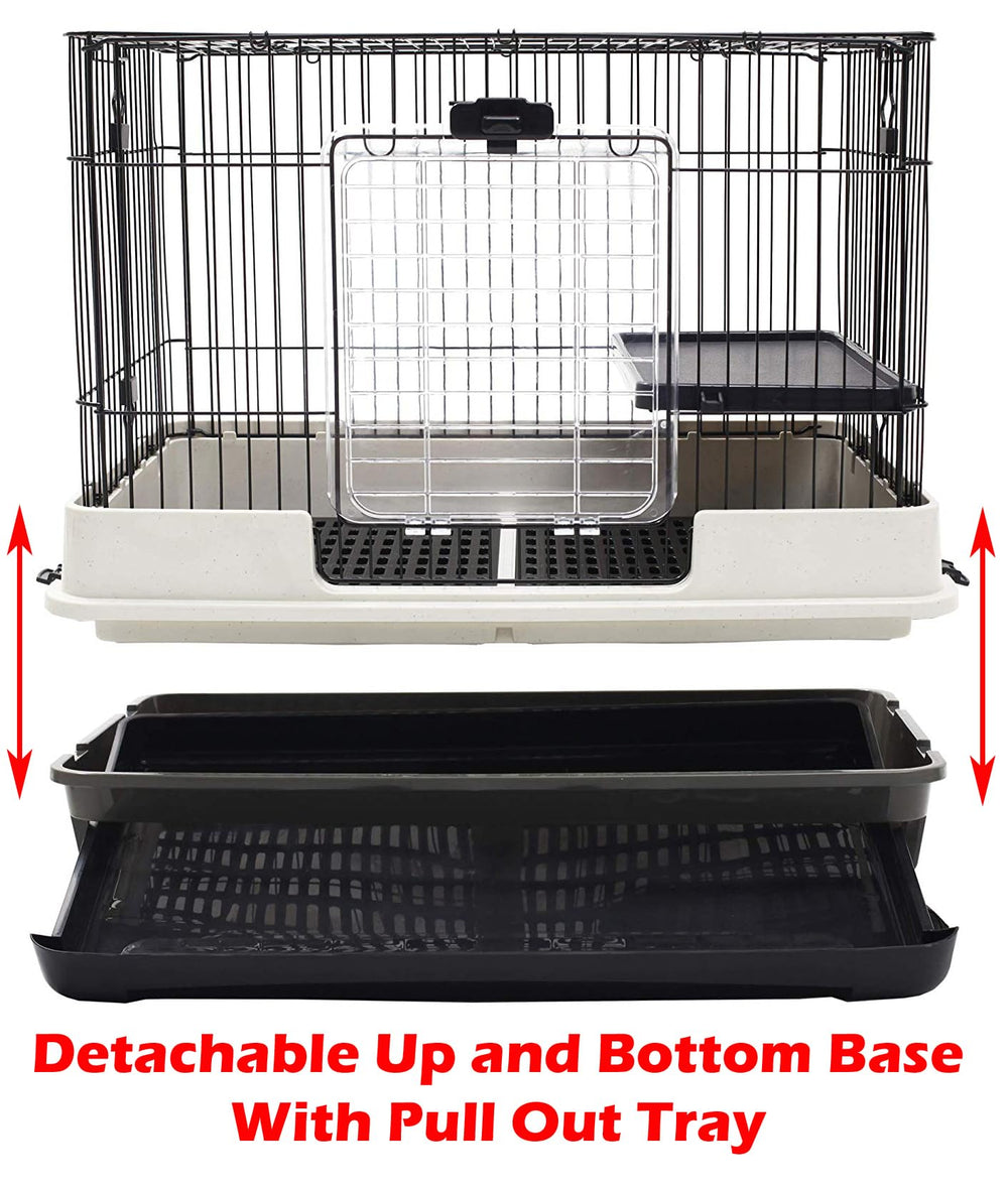 Mcage Deluxe Hutch large doors offer quick access for feeding and inspection.