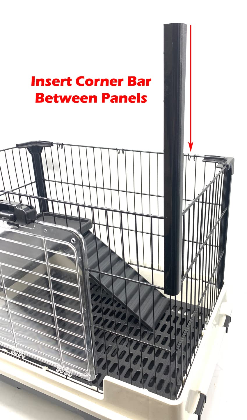 Mcage Deluxe Hutch durable side-bars convey strength for active residents.