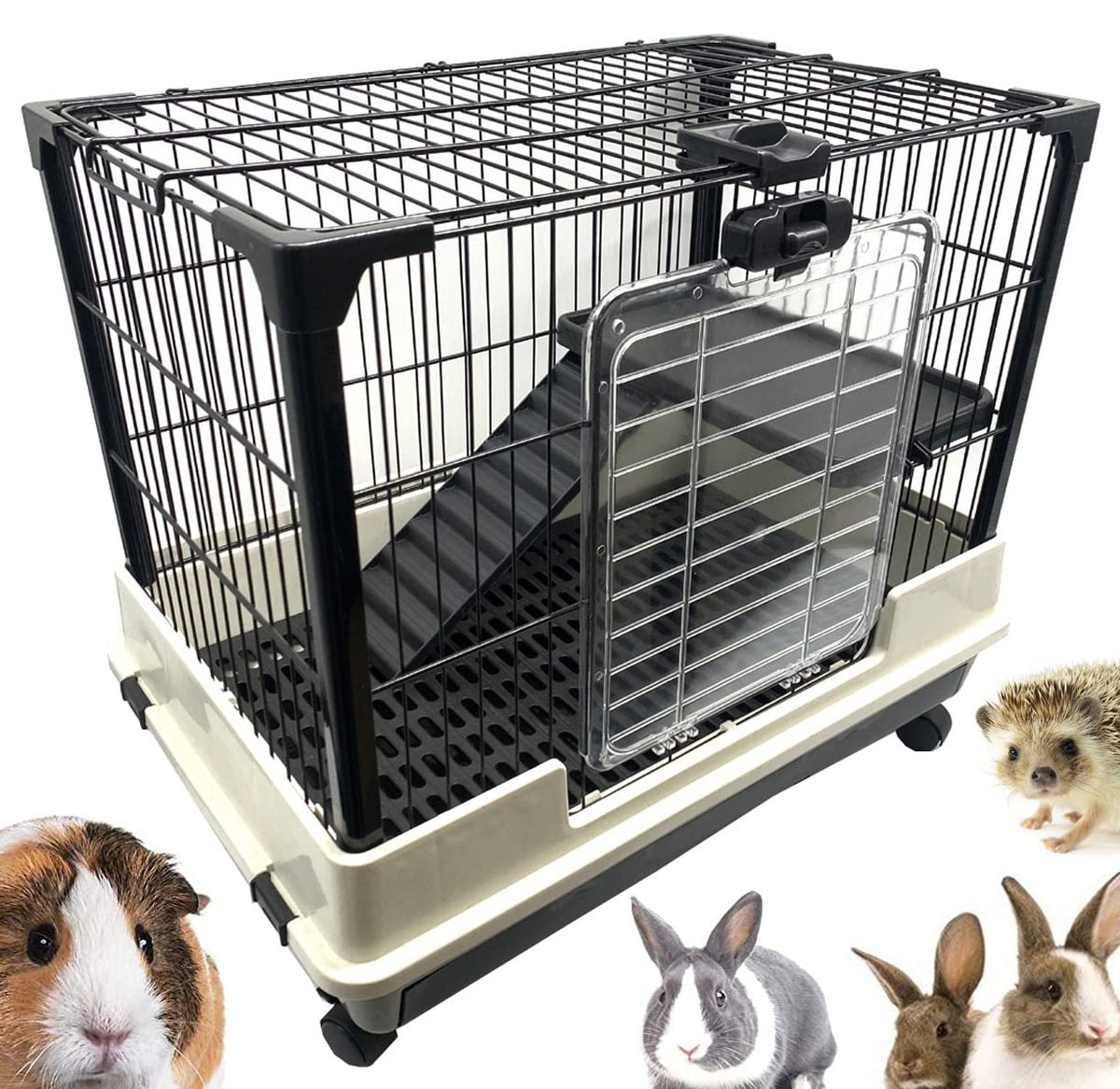Mcage Deluxe Hutch exterior highlights sturdy housing for safe indoor-outdoor use.