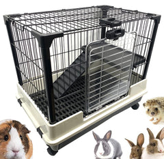 Mcage Deluxe Hutch exterior highlights sturdy housing for safe indoor-outdoor use.
