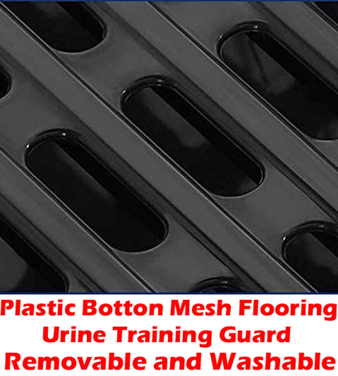 Mcage Deluxe Hutch leakproof tray helps keep the area clean and odor-controlled.