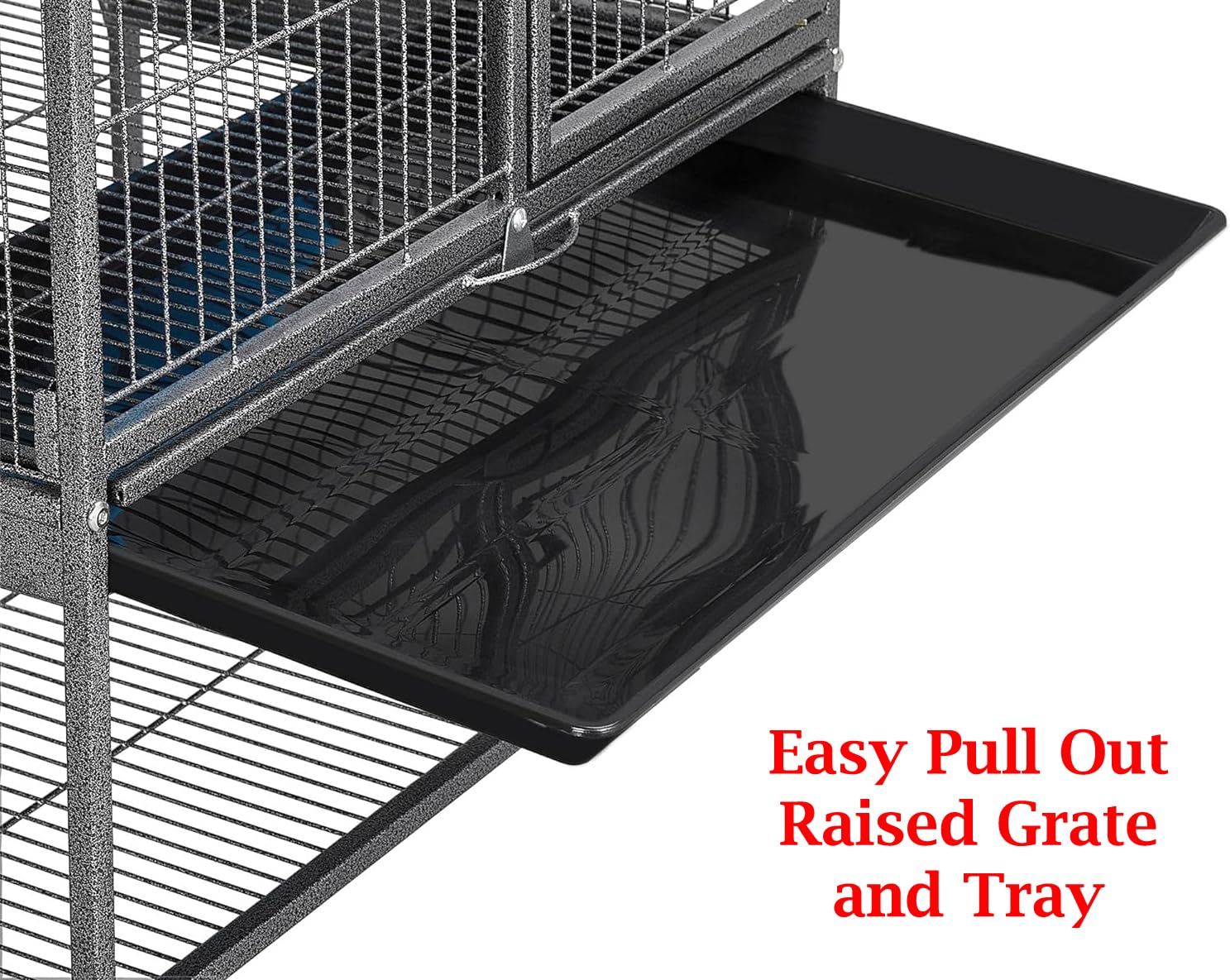 Mcage Deluxe Two Tiers Cage food bowl keeps mealtime tidy