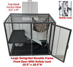Mcage Deluxe Two Tiers Cage paw-safe ramp and platform for safe exits