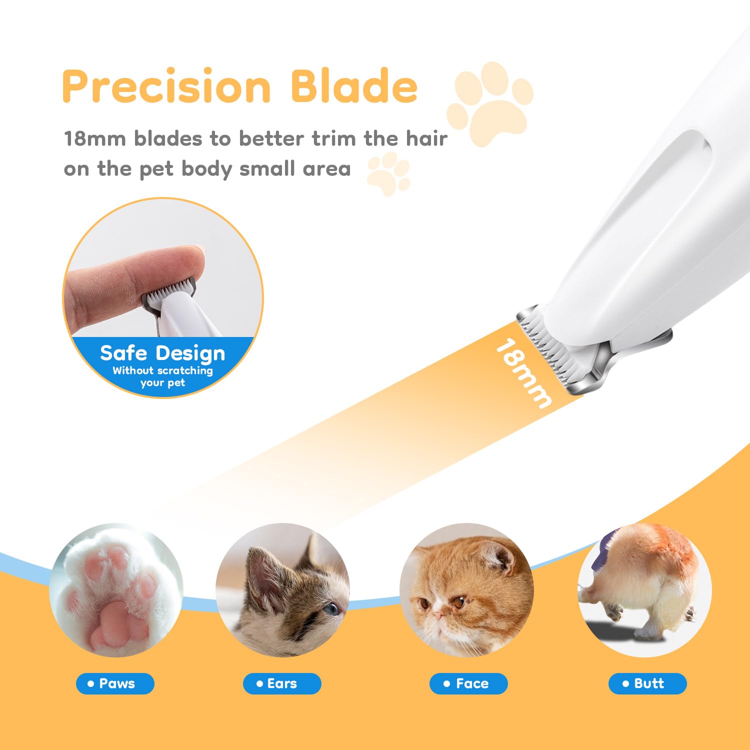 Mcbazel Pet Micro Precision Trimmer operates quietly under 50 dB for calm grooming.