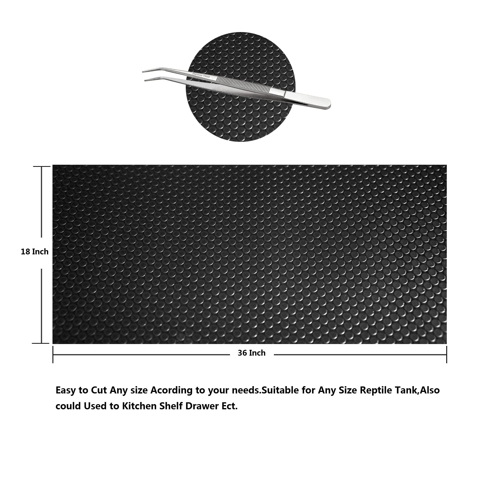 MCLANZOO reptile substrate mat anti-slip texture highlighted for secure footing.