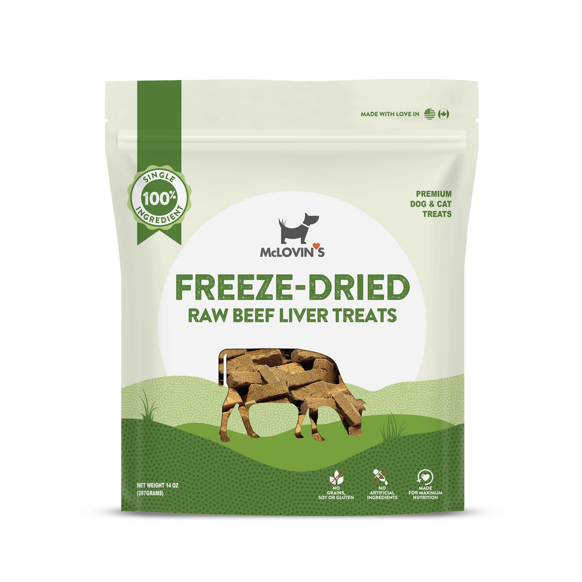McLovin's Pet Food freeze-dried beef liver treats ready for training sessions with dogs
