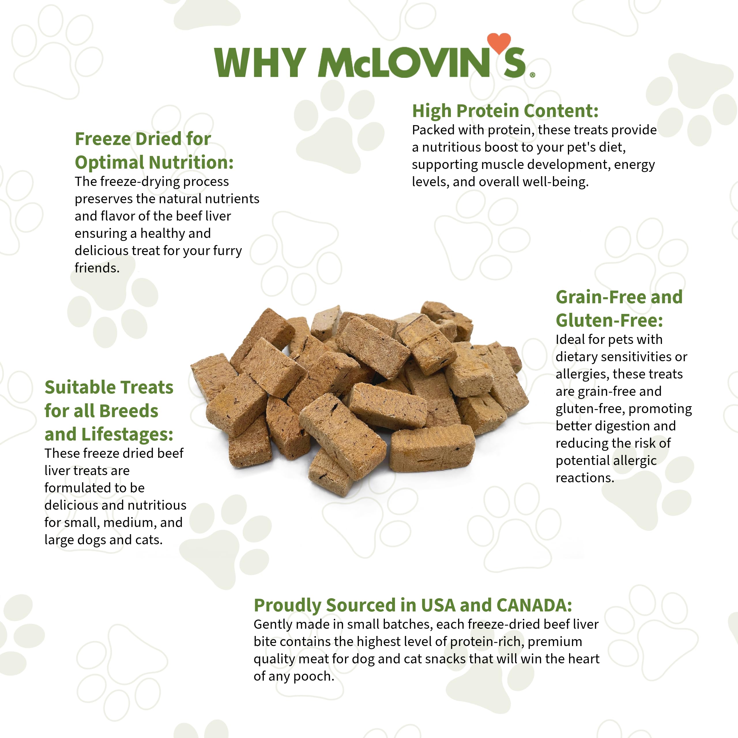Small-batch freeze-dried liver treats by McLovin's for premium protein boost