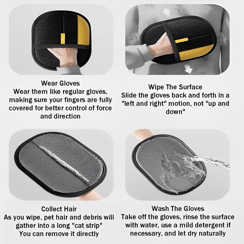Mcocoee glove used on car seats for lint and dust removal.