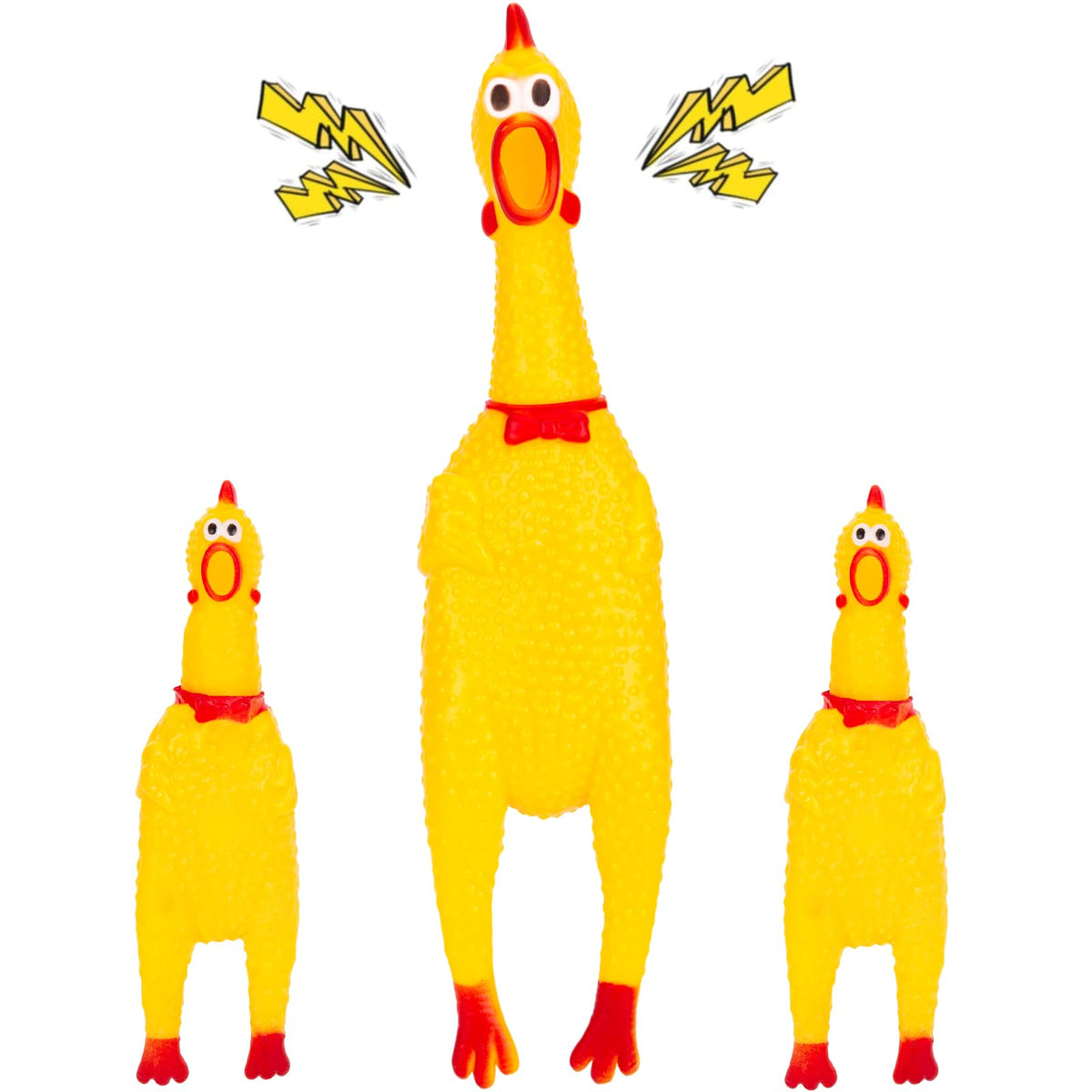 MCPINKY large squeaky chicken 11.8in for fun play and sensory engagement.