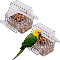 MdakeGo automatic bird feeder water dispenser in a cage for hands-off feeding