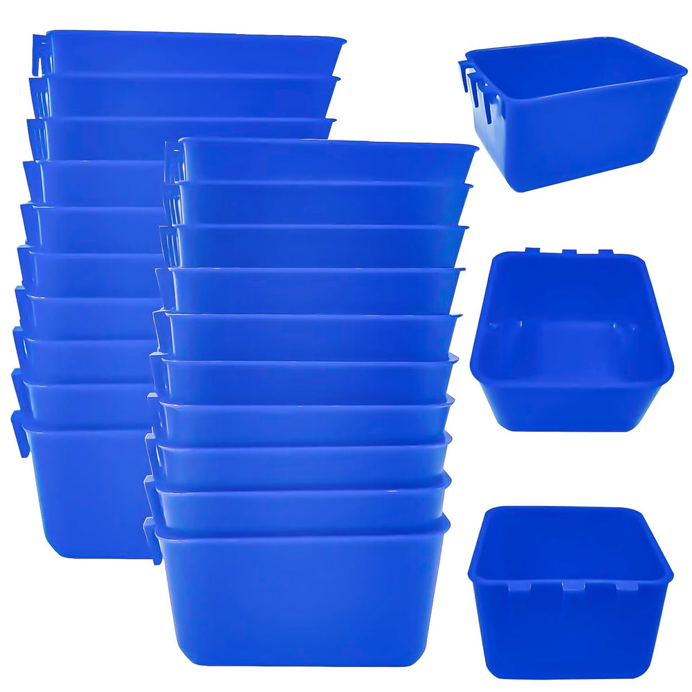 MdakeGo blue chicken feeder cup, 16oz, easy feeding in wire cages.