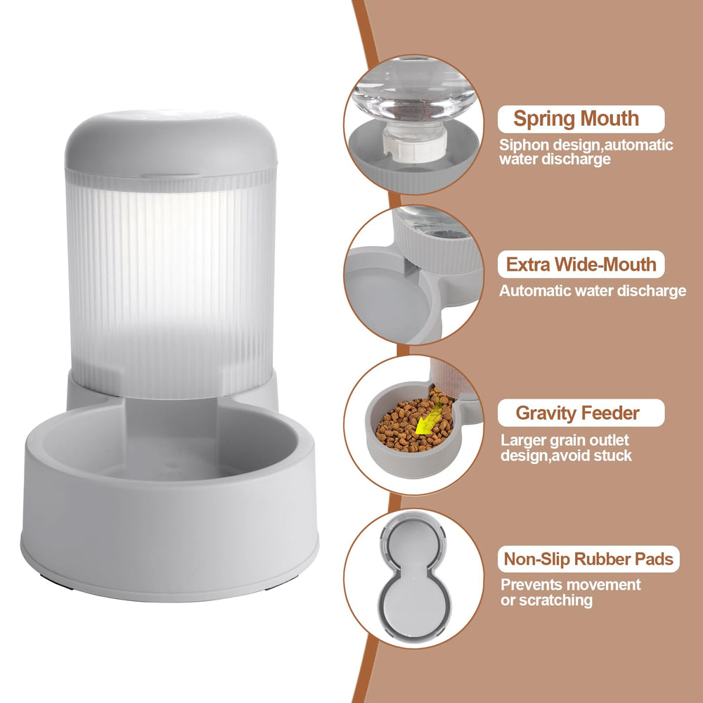 MDEHOPET gravity cat feeder big mouth design prevents food from sticking during dispensing