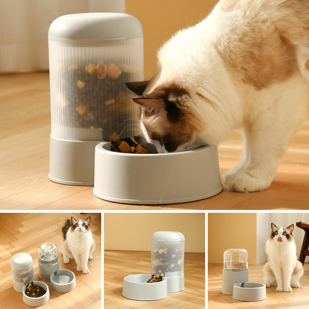MDEHOPET gravity cat feeder water dispenser 2.8L keeps pets hydrated between refills
