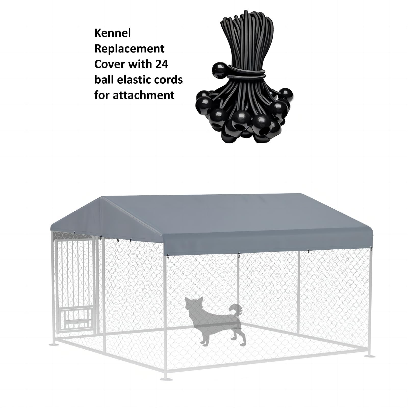 MDHA kennel top cover made of 600D material for durable weather resistance.