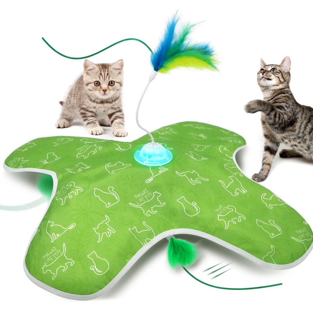 Mdupw interactive cat toy with hidden feather cover for indoor hide-and-seek play