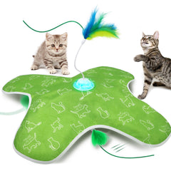 Mdupw interactive cat toy with hidden feather cover for indoor hide-and-seek play