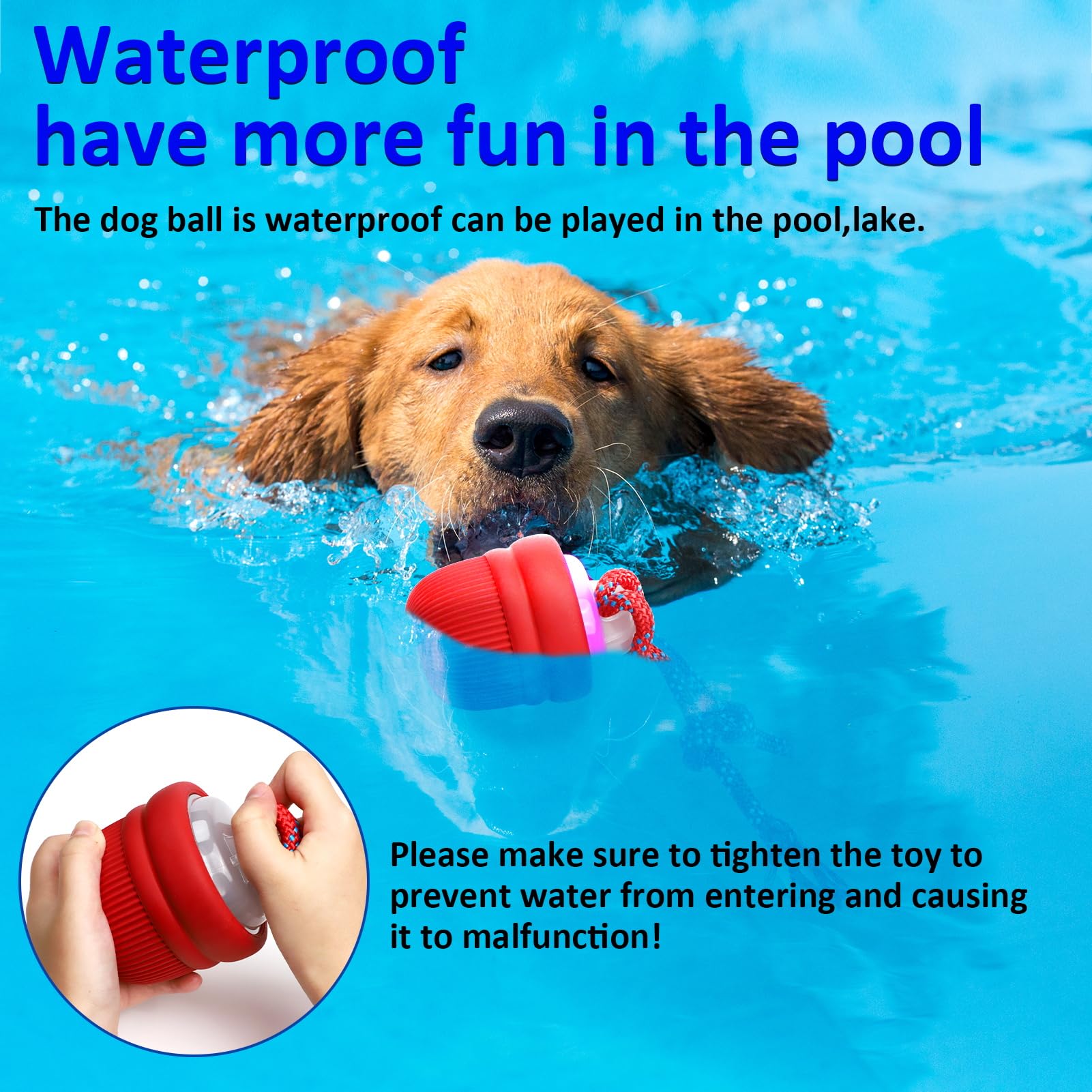 Mdupw interactive dog ball USB-C recharge provides uninterrupted rolling fun