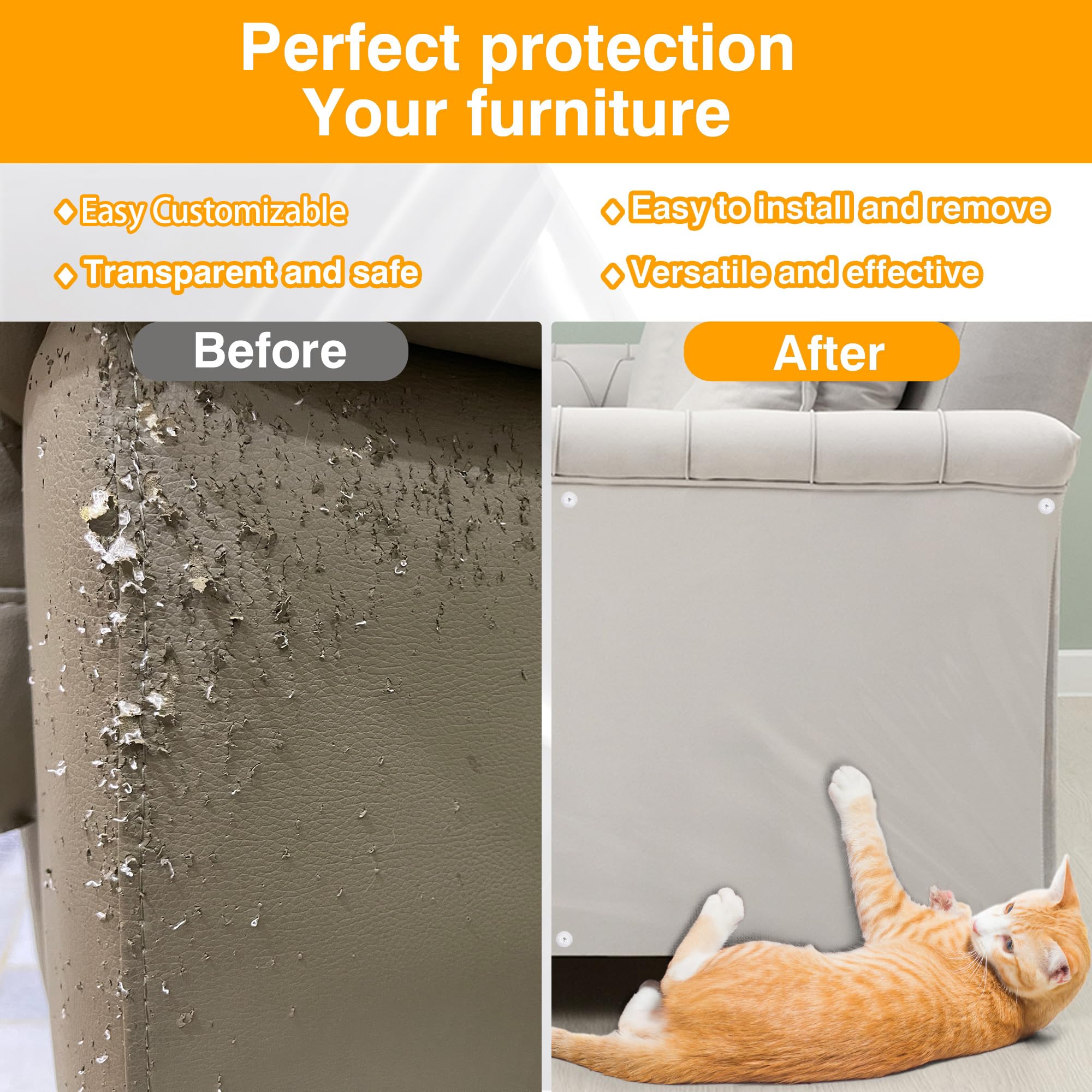 mdzysj cat scratch protector with pins keeps protection secure on busy corners