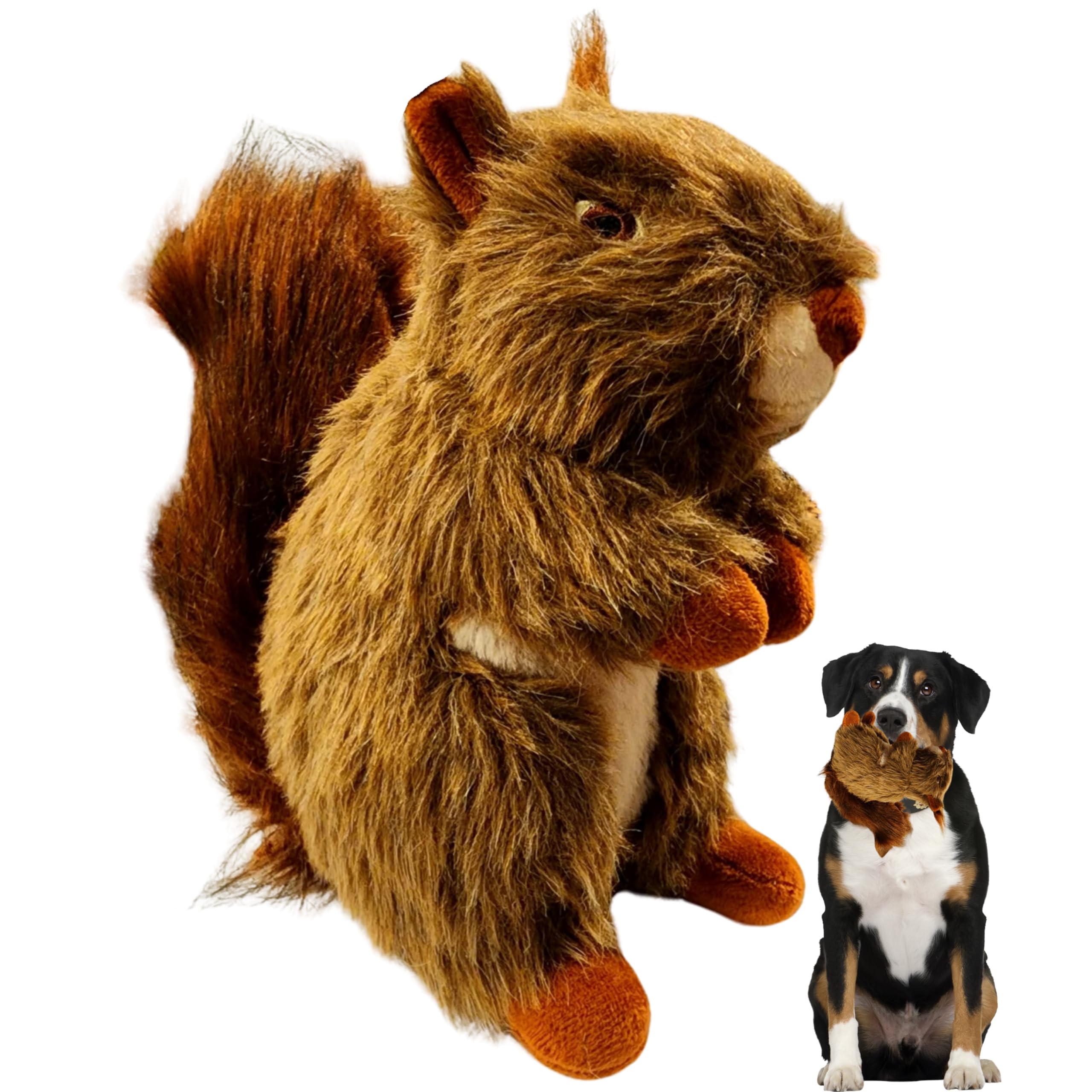 ME GUSTA SHOP Squirrel Dog Toy cuddle-ready plush for comforting pets.