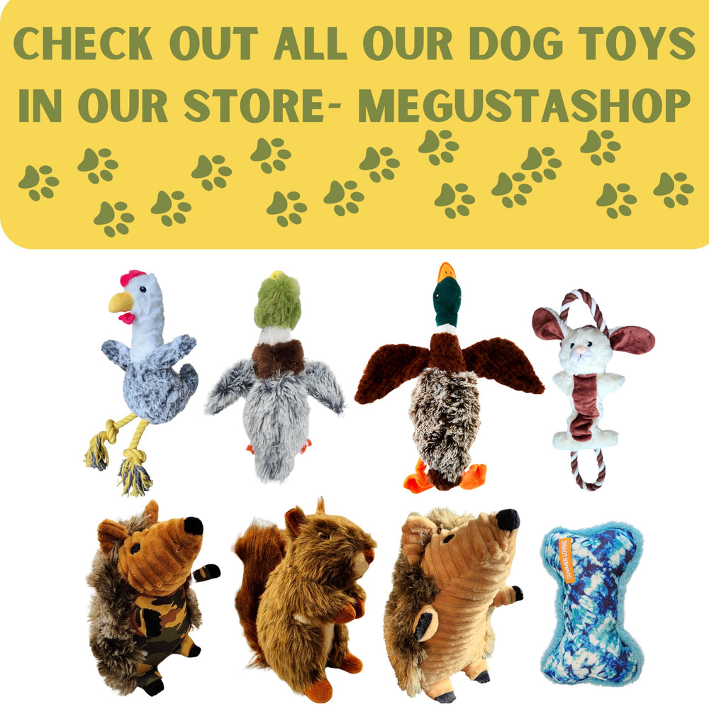 ME GUSTA SHOP Squirrel Dog Toy durable soft plush for gentle chewers.