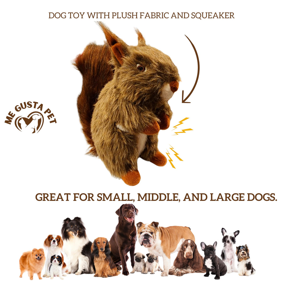 ME GUSTA SHOP Squirrel Dog Toy squeaky engagement captures dogs' attention.