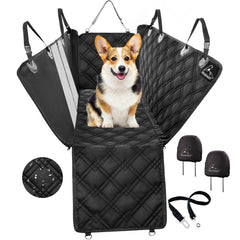Meadowlark dog car seat cover mesh window shows airflow and pet visibility