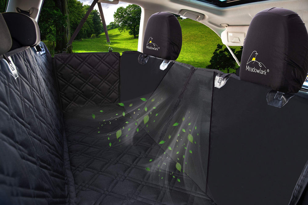 Meadowlark back-seat protector resists dirt and scratches on trips