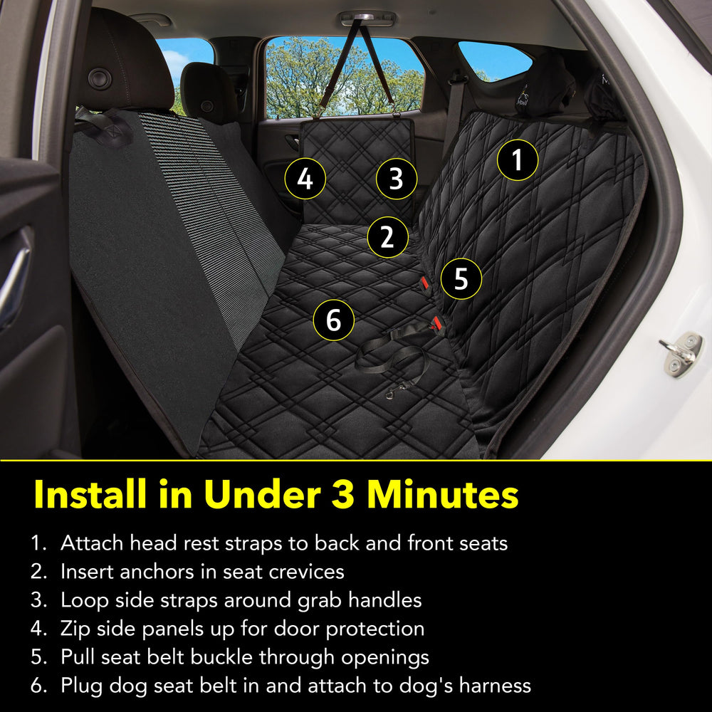 Meadowlark includes seatbelt and two headrest covers for extra protection