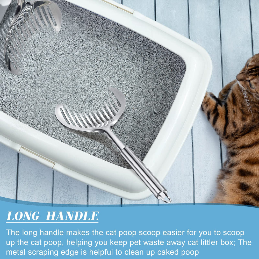 Meanplan cat poop-sifting litter box scoop helps remove waste without mess.