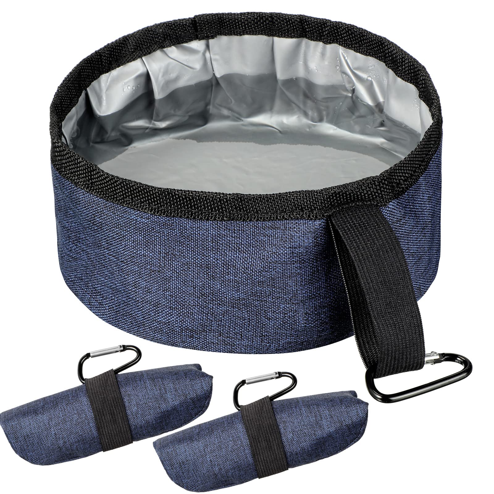 Meanplan two-pack foldable dog bowls for travel and sharing with pets.