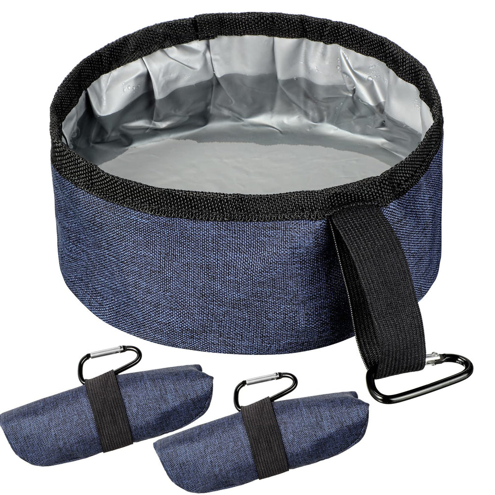 Meanplan two-pack foldable dog bowls for travel and sharing with pets.