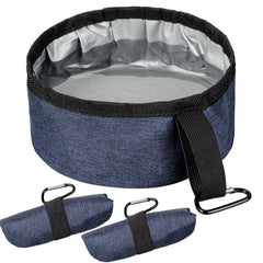 Meanplan two-pack foldable dog bowls for travel and sharing with pets.