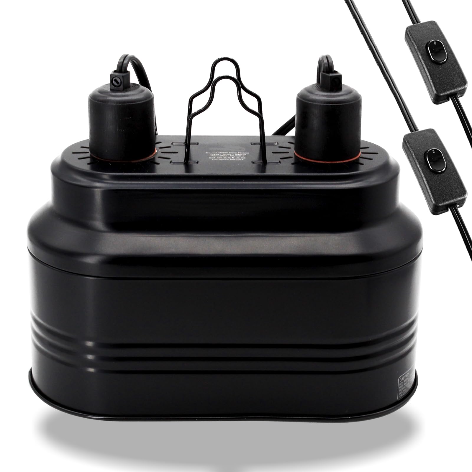 MECESOR dual reptile lamp fixture mounted in terrarium for efficient heat and UVB exposure