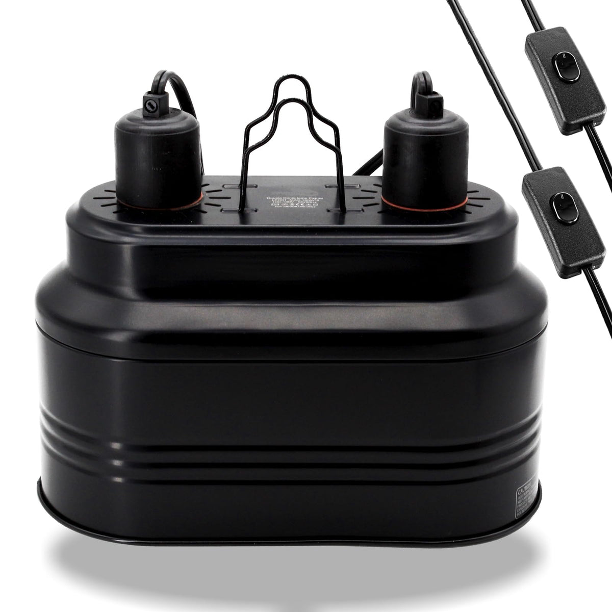 MECESOR dual reptile lamp fixture mounted in terrarium for efficient heat and UVB exposure