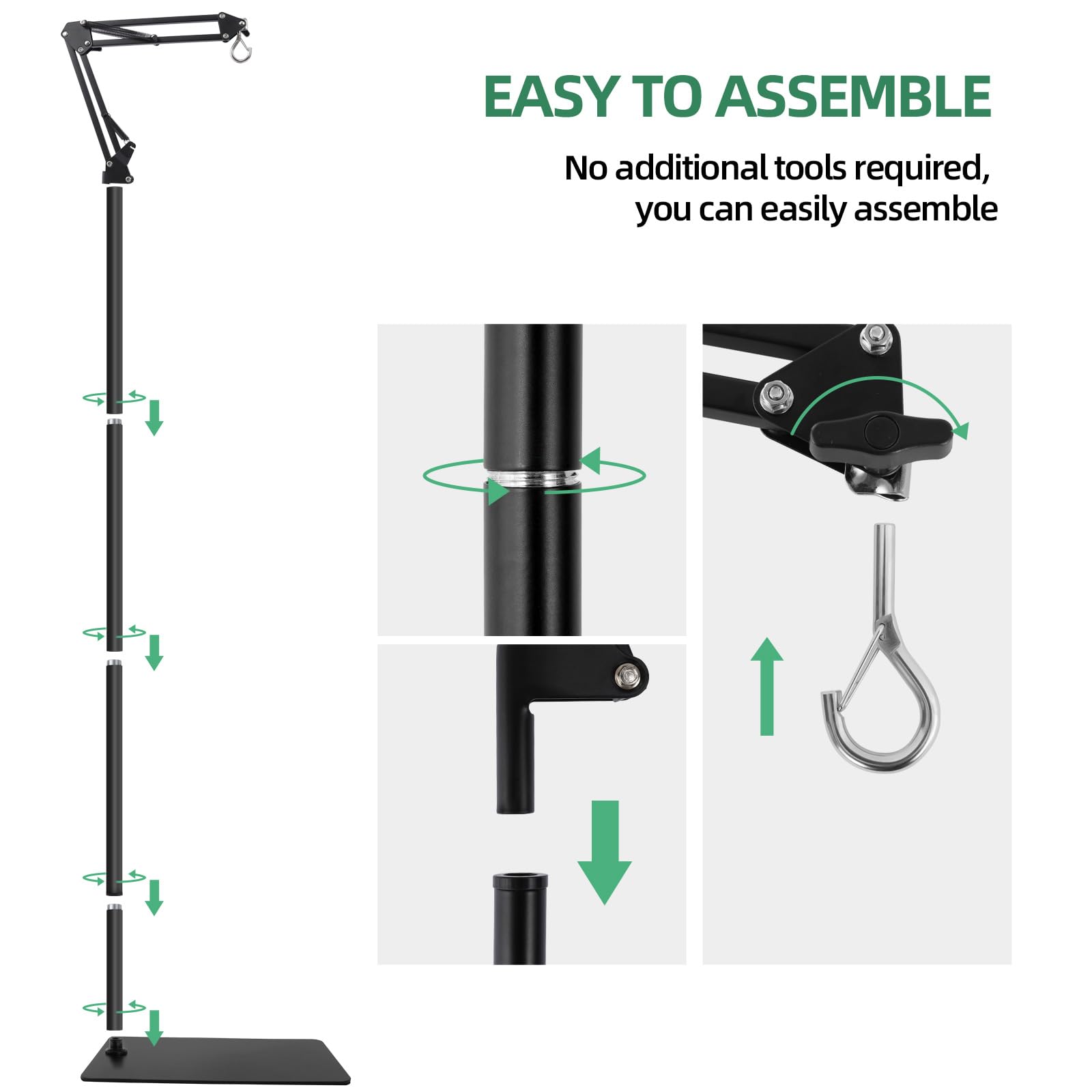 MECESOR Reptile Lamp Stand floor or table placement fits different layouts
