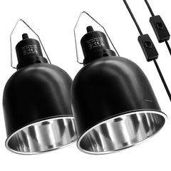 MECESOR reptile light fixture 2-pack ready for setup in glass terrariums