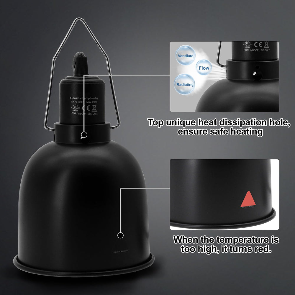 MECESOR reptile light fixture top vent for improved cooling