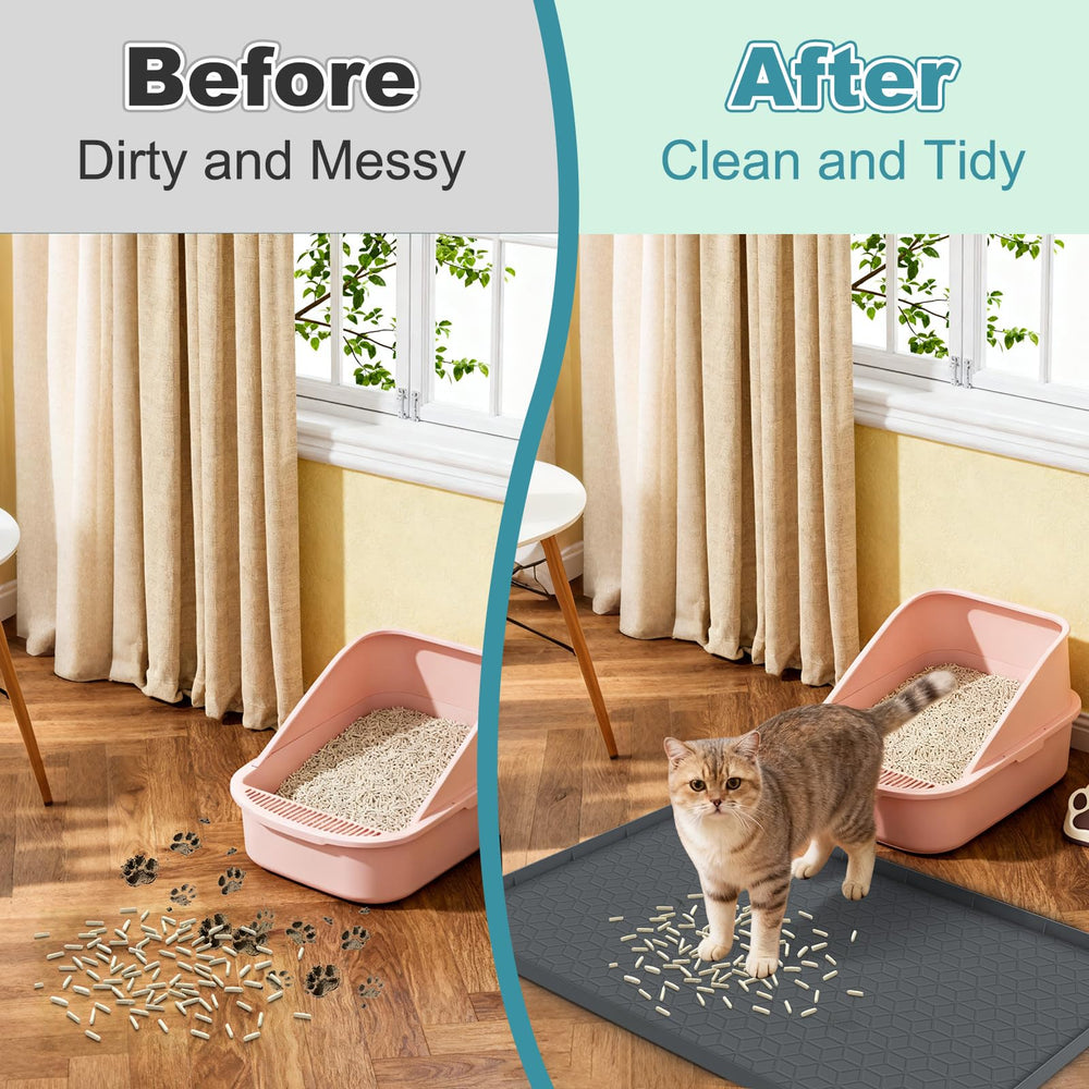 MECHEER Cat Litter Mat odor-resistant silicone finish helps keep spaces fresh